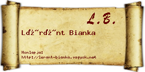 Léránt Bianka névjegykártya